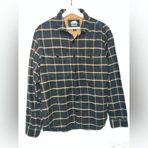 Roots Canada Men’s Plaid Flannel Shirt Jacket | Size M | Cozy Button-Up